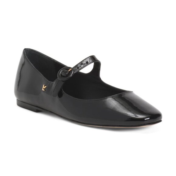 LARROUDE Black Handmade In Brazil Patent Leather Blair Ballet Flats - Picture 1 of 3